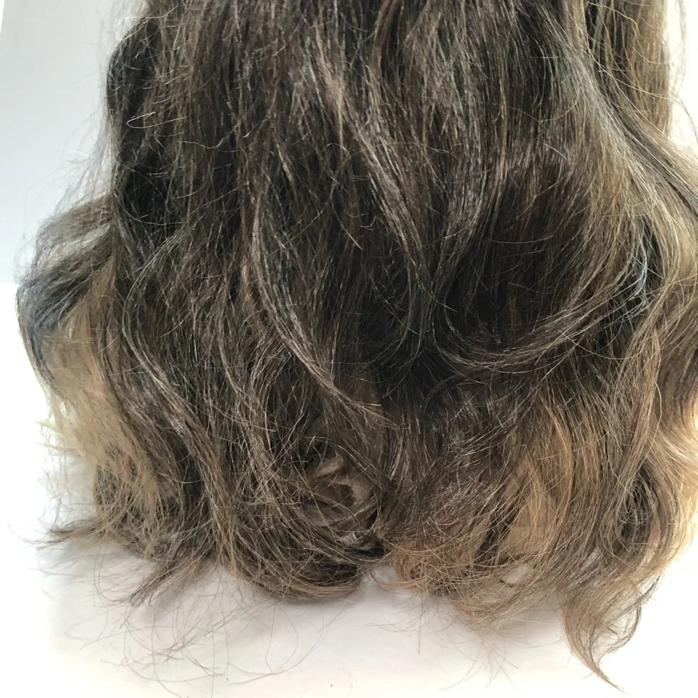 Honey Ash Brown & Dark Brown WAVY Middle Part Lace 24 Inches Synthetic Wig